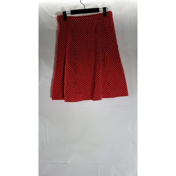 H&M Women's Red-White Polka Dot Belted A-Line Mini Skirt SZ 4 - Picture 2 of 12